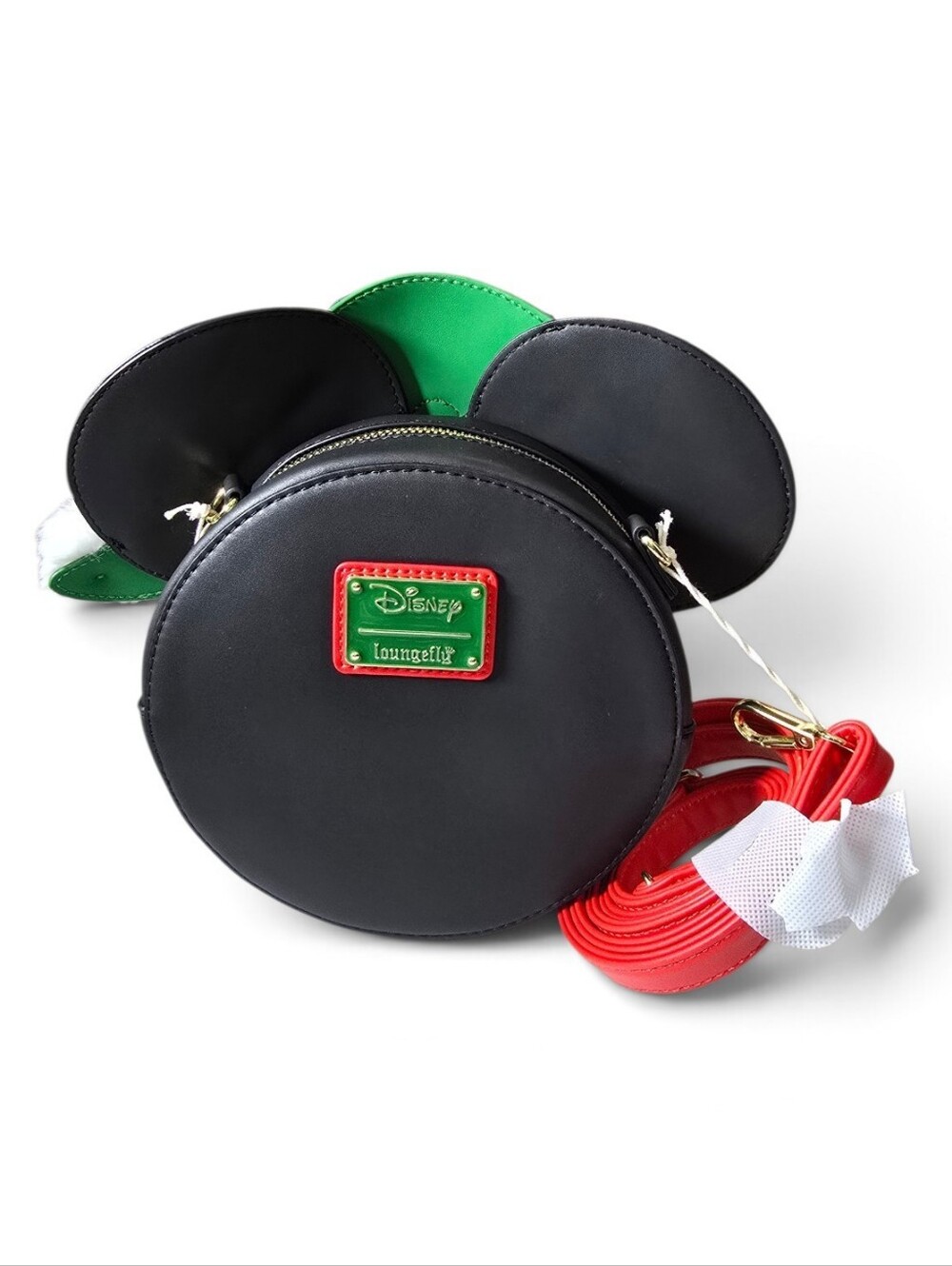 Loungefly Disney Minnie Mouse Polka Dot Santa Hat Crossbody Bag Nwt - Picture 3 of 3